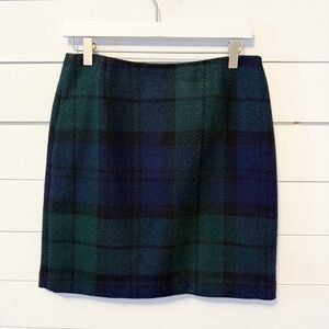 Eddie Bauer | Vintage Blue/Green plaid wool-blend Mini skirt Size 10